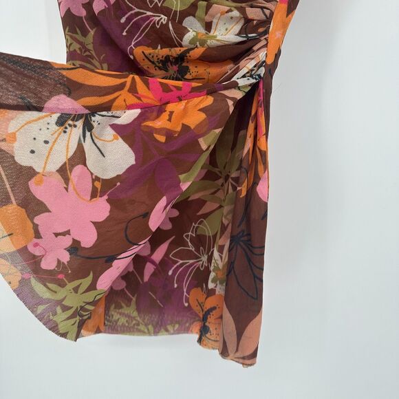 Vintage Y2K Sweet Pea By Stacy Frati Mesh Wrap Top Size M Floral Stretch Whimsy - Picture 6 of 8